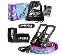 SPIDER SLACKLINE TKSA3 - Kit Slackline Custom - Matériel de Haute qualité pour slackliners avancés ou débutants - Set Complet de Sangle de 25 m de Longueur 2xCliquets
