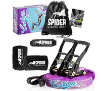 SPIDER SLACKLINE TKSA4 - Kit Slackline Custom - Matériel de Haute qualité pour slackliners avancés ou débutants - Set Complet de Sangle de 30 m de Longueur 2xCliquets
