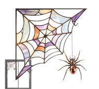 Spider Web Window Clings, Waterproof Cuttable Sticky Stickers, Ink Art Bold | Halloween Glass Decoration, Removable Static Film, Creepy MosaicPattern, Easy Trim Fit, Home Party Scene Display Crafting