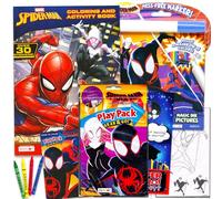 Marvel Spiderman Across The Spiderverse Lot de 3 livres de coloriage et d'activités, pack de jeu, plus | Livre de coloriage Spiderman Spider Verse