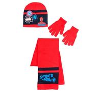 Spiderman Avengers - Chapeau, gants et écharpe d'automne/hiver pour enfants (Rouge, 54)