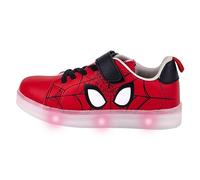 Spiderman Baskets Couleur Rouge et Noire - Taille 32 - à Scratch et à Lacets - Sneakers pour Enfant avec Semelle TPR et Lumières - Motif Produit Original Conçu en Espagne