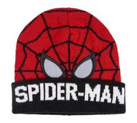 Spiderman Bonnet en Tricot Couleur Rouge, Noire et Blanche - Taille Unique - Fabriqué en 100% Acrylique - Motif Produit Original Conçu en Espagne