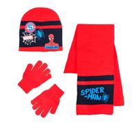 Spiderman Chapeau Écharpe et Gants pour Garçons, Ensemble D’Hiver Casquette D’Hiver Écharpe et Gants, Accessoires D’Hiver Cadeau pour Enfants | Rouge