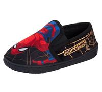 Spiderman Chaussons pour garçons Marvel Avengers en toile dorée à enfiler, Noir , 31 EU