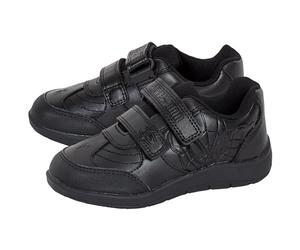 Spiderman Chaussures d'école pour garçons - Baskets noires Marvel Hero - Chaussures formelles faciles au toucher - Sangles à fixation facile, Noir , 31 EU