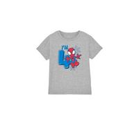 Spiderman Cute Spidey Birthday 4 Unisex Kids T Shirt, Athletic chiné, 5-6 Ans Garçon