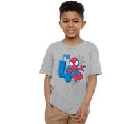 Spiderman Cute Spidey Birthday 4 Unisex Kids T Shirt, Athletic chiné, 3-4 Ans Garçon