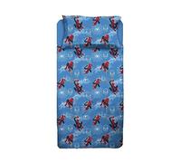 Spiderman, Drap de lit 100% Coton, Drap Plat, taie d'oreiller, Bleu, Marvel, Disney, 100% Coton, Produit Officiel