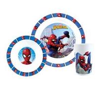 SPIDERMAN - Ensemble repas 3 pièces (assiette,bol, verre) Bleu