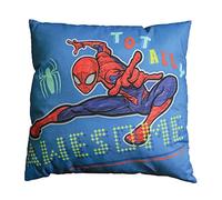 Spiderman Hero Coussin Double Face 40x40 cm | Enveloppe 100% Coton | Garnissage 100% Polyester | Imprimé Garçon | Bleu