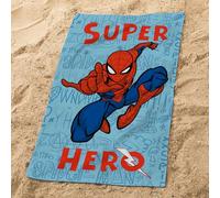 Spiderman Home Sketches Serviette de Bain et de Plage Enfant | 100% Coton | Oeko-TEX | 70x120 cm | Imprimé | Bleu/Rouge