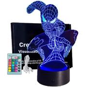 Spiderman Lampe de nuit super héros 3D, Lampe LED USB Veilleuse Illusion, 16 Couleurs Changeantes avec Télécommande