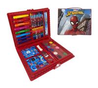 Spiderman Marvel Boîte de coloriage pour enfant 65 pièces de couleurs et papeterie Kit de dessin et de peinture