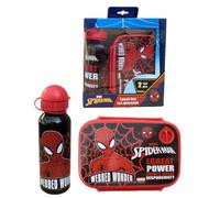 Spiderman Marvel Set déjeuner 2 pièces gourde en aluminium et porte-goûter bouteille avec tétine et boîte à lunch