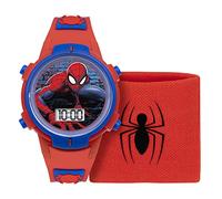 Spiderman Montre à Quartz numérique pour garçon avec Bracelet en Silicone SPD40012ARG, Rouge/Bleu