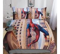 Spiderman Parure De Lit D Imprim¿¿ En Microfibre Avec Movie Housse De Couette, Fermeture ¿¿Clair Et Taie D'oreiller - Literie Pour Enfants Adolescents G