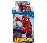 Spiderman Parure de lit réversible avec housse de couette 135 x 140 x 200 cm Bleu