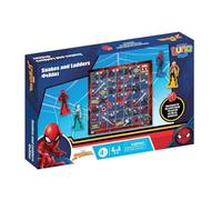 Spiderman Snakes & Ladders Jeu de société traditionnel | Jeu de serpents et échelles Spiderman pour enfants et famille | Pour 2 à 4 joueurs, à partir de 4 ans