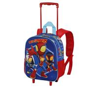 Spiderman Spinners-Sac à Dos 3D à roulettes Petit, Bleu, 26 x 34 cm, Capacité 12,5 L