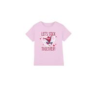 mandarin creative ltd Spiderman Valentine's Day Stick Together Girls T Shirt, Rose, 3-4 Ans Fille