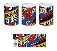 SPIDERMAN - Tirelire en métal 7,5 x 7,5 x 10 cm Rouge G