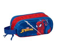 SPIDERMAN Trousse double 3D, trousse pour enfant, idéale pour les enfants d'âge scolaire, confortable et polyvalente, qualité et résistance, 21 x 6 x 8 cm