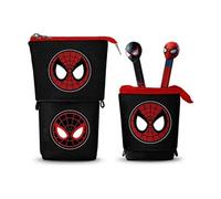 Marvel Comics Trousse Spiderman Peter Cute – 2 stylos gel effaçables – Noir et rouge – 11,5 x 17 cm