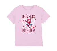 Spiderman Valentine's Day Stick Together Girls T Shirt, 7-8 A