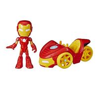 Spidey and His Amazing Friends Hasbro Marvel Figurine Iron Man et véhicule Iron Racer, Jouet Iron Man pour Enfants à partir de 3 Ans, Multicolore
