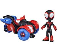 Hasbro Figurine Spider-Man Miles Morales et véhicule Techno-Racer – Multicolore (F1941)