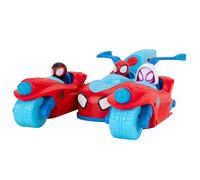 Jazwares Véhicule Spidey Split Racer Deluxe – 3 en 1, 21,6 cm, fléchettes, effets sonores et phrases