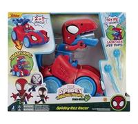 Spidey and His Amazing Friends Spidey¿Rex Racer 2-en-1 20,3 cm - Véhicule transformable, effets sonores & 2 fléchettes - Dès 3 ans
