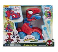 Jazwares Véhicule transformable Spidey-Rex Racer 2-en-1 20,3 cm – effets sonores, 2 fléchettes