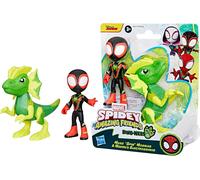 Hasbro Figurines Spidey Dino-Webs – Miles «Spin» Morales et Marvel's Electrosaurus