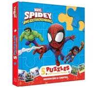 SPIDEY ET SES AMIS EXTRAORDINAIRES - Mon Petit Livre Puzzle - 5 puzzles 9 pièces - MARVEL Mission au Chantier - Walt Disney - Hachette Disney - Boîte ou accessoire - Jeux livres objets
