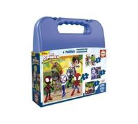 Educa - Malette Spidey | Ensemble de 4 Puzzles Progressive pour Enfants de 6 à 16 pièces. Mesure : 16 x 16 cm. Composé de Grandes pièces Parfaitement finies. +3 Ans (19580)