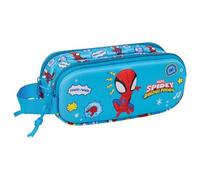 SPIDEY Trousse double 3D, trousse pour enfant, idéale pour les enfants d'âge scolaire, confortable et polyvalente, qualité et résistance, 21 x 6 x 8 cm