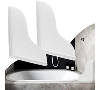 Spidfee Lot de 2 grands pare-éclaboussures pour baignoire imperméables et autocollants pour garder l'eau dans la douche ou le bain (blanc, 23,1 x 18 cm)