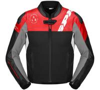 Spidi DP-Progressive Hybrid, veste en cuir et textile 50 Noir/Rouge/Blanc/Gris Noir/Rouge/Blanc/Gris