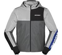 Spidi Net Sweat à capuche moto, noir-gris-bleu, taille XL pour homme