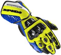 Spidi Carbo Track Evo Gants de moto, bleu-jaune, taille M pour homme