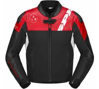 Spidi DP-Progressive Hybrid, veste en cuir et textile 58 Noir/Rouge/Blanc/Gris Noir/Rouge/Blanc/Gris