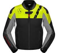 Spidi DP-Progressive Hybrid, veste en cuir et textile 60 Noir/Jaune Néon/Blanc/Gris Noir/Jaune Néon/Blanc/Gris