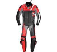 Spidi DP-Progressive Touring Costume deux pièces en cuir de moto, noir-rouge, taille 58