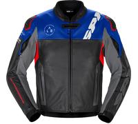 Spidi DP-Progressive, veste en cuir 48 Noir/Bleu/Rouge/Blanc/Gris Noir/Bleu/Rouge/Blanc/Gris