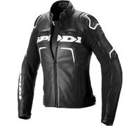 Spidi Evorider 2 Veste en cuir de moto pour dames, Noir/Blanc, Taille 48