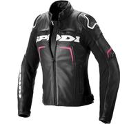 Spidi Evorider 2 Veste en cuir de moto pour dames, noir/rouge, Taille 48