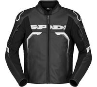 Spidi Evorider 3 Blouson en cuir de moto, Noir/Blanc, Taille 54