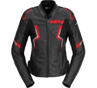 Spidi Evorider 3 Veste en cuir de moto pour femmes, noir-rouge, taille 38